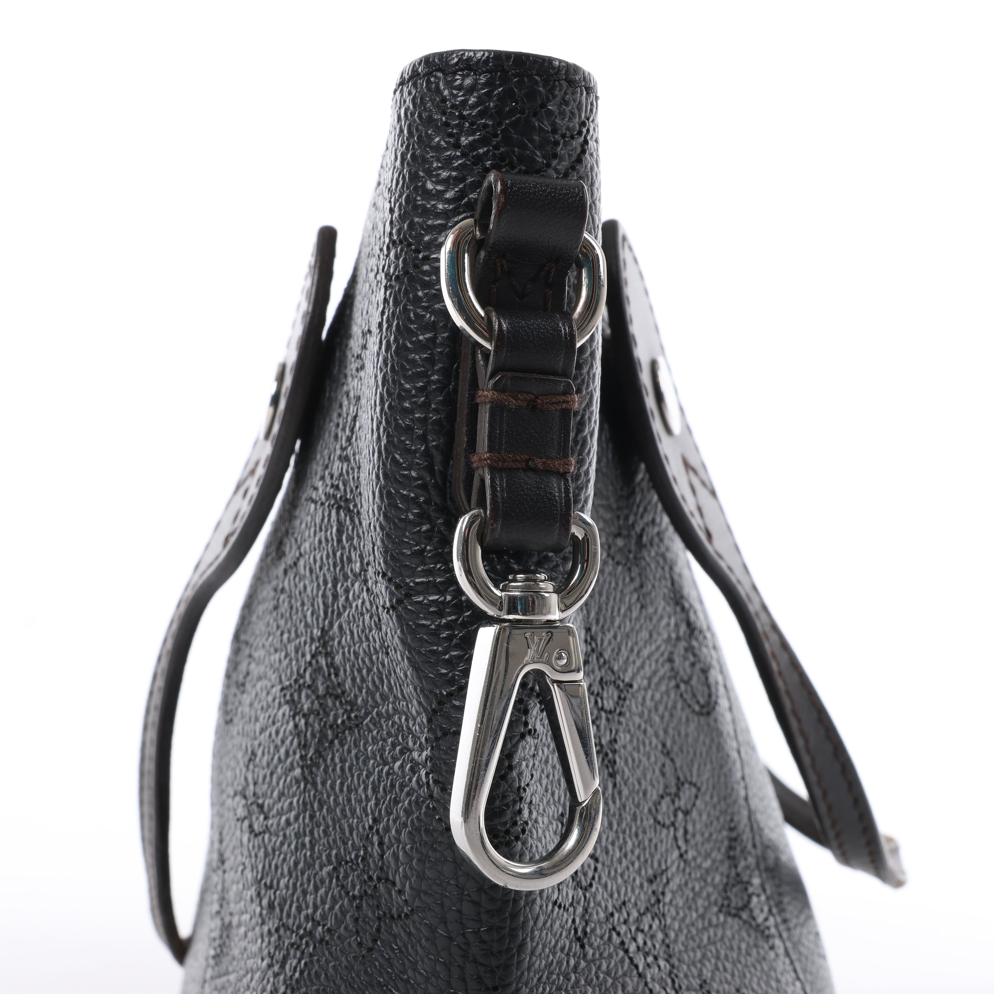 Louis Vuitton Hina Monogram Mahina Leather Shoulder Bag in Black M54350