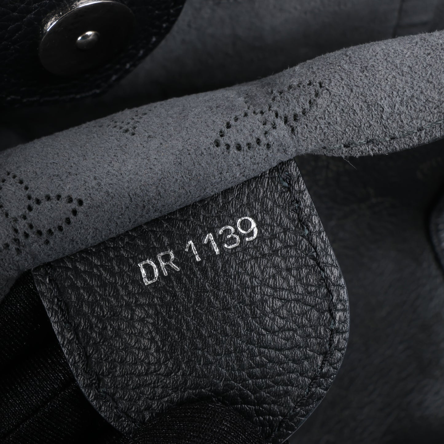 Louis Vuitton Hina Monogram Mahina Leather Shoulder Bag in Black M54350