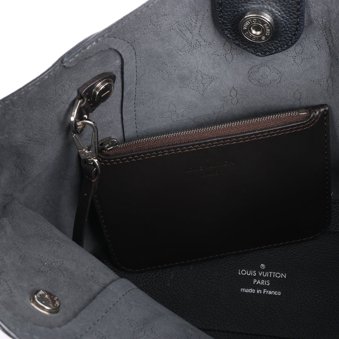 Louis Vuitton Hina Monogram Mahina Leather Shoulder Bag in Black M54350