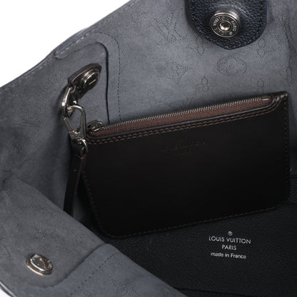 Louis Vuitton Hina Monogram Mahina Leather Shoulder Bag in Black M54350