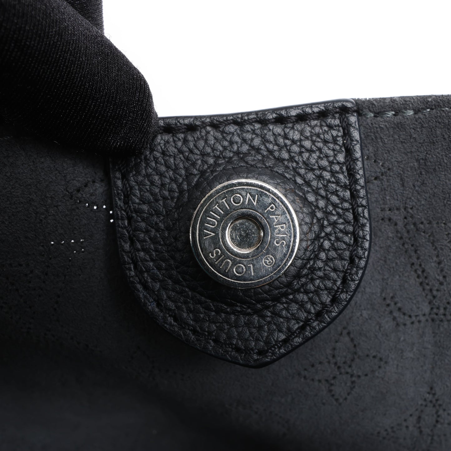 Louis Vuitton Hina Monogram Mahina Leather Shoulder Bag in Black M54350