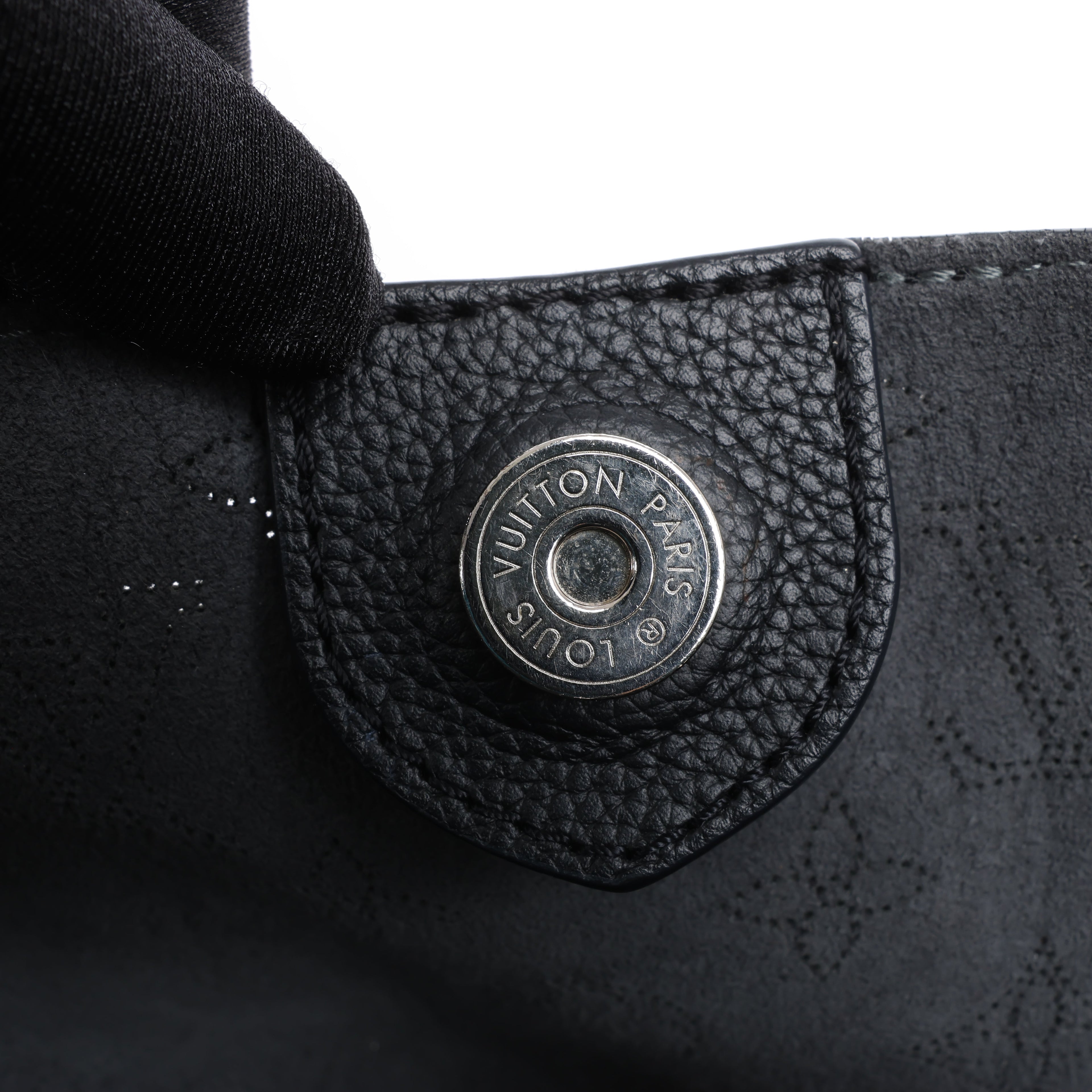 Louis Vuitton Hina Monogram Mahina Leather Shoulder Bag in Black M54350