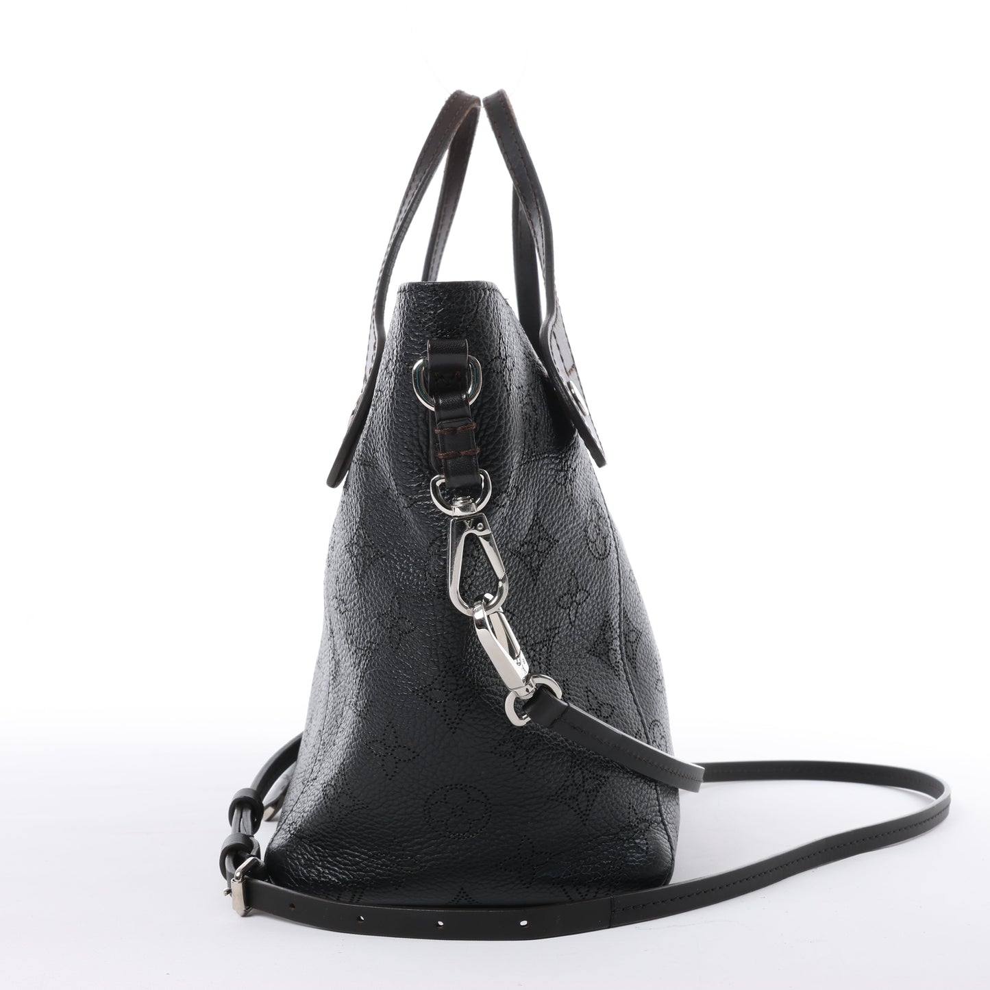 Louis Vuitton Hina Monogram Mahina Leather Shoulder Bag in Black M54350