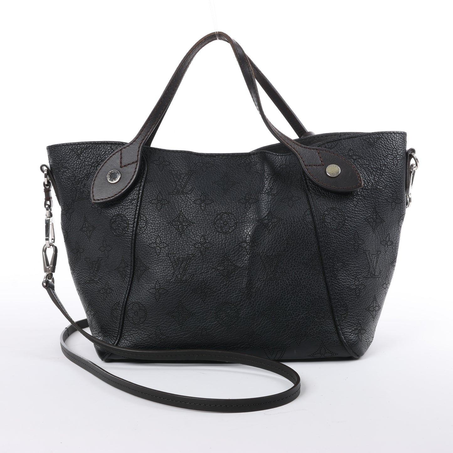 Louis Vuitton Hina Monogram Mahina Leather Shoulder Bag in Black M54350
