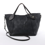 Louis Vuitton Hina Monogram Mahina Leather Shoulder Bag in Black M54350