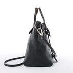 Louis Vuitton Hina Monogram Mahina Leather Shoulder Bag in Black M54350