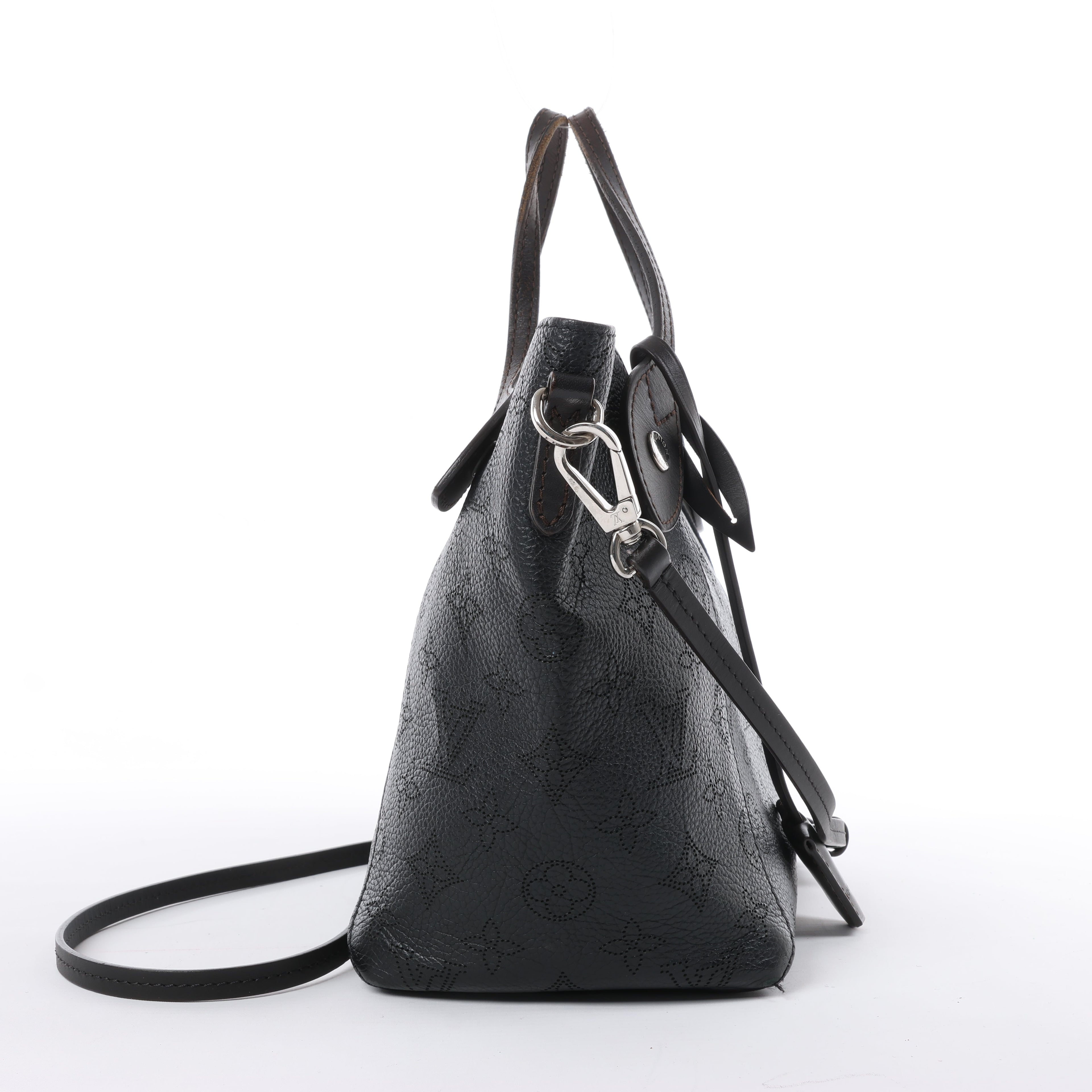 Louis Vuitton Hina Monogram Mahina Leather Shoulder Bag in Black M54350