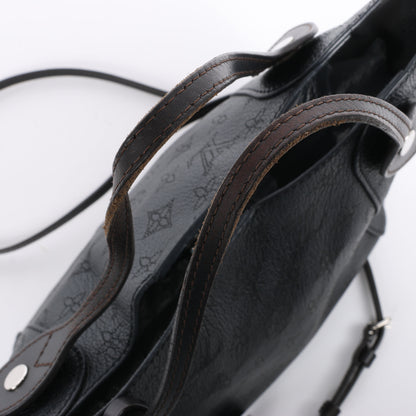 Louis Vuitton Hina Monogram Mahina Leather Shoulder Bag in Black M54350