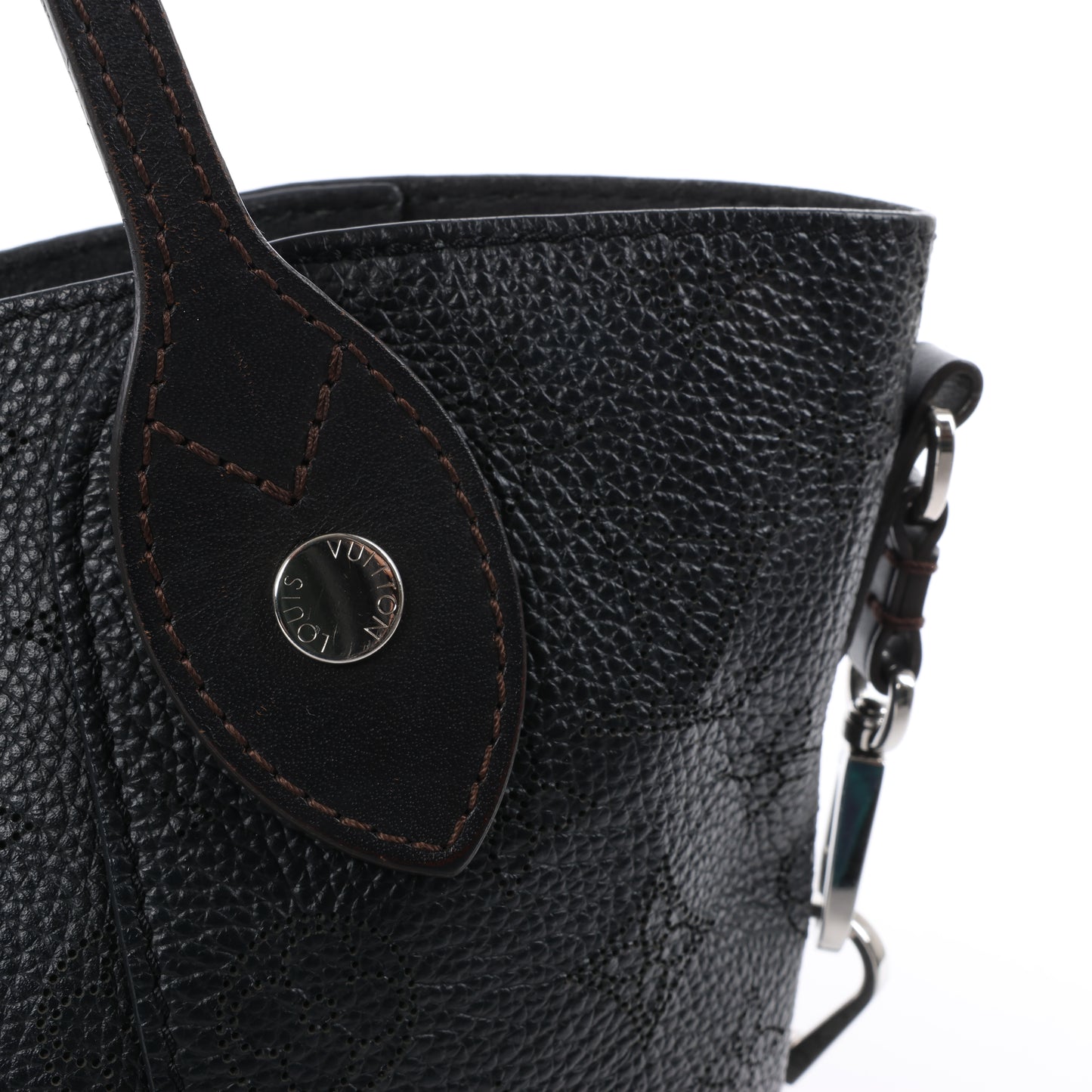 Louis Vuitton Hina Monogram Mahina Leather Shoulder Bag in Black M54350