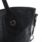 Louis Vuitton Hina Monogram Mahina Leather Shoulder Bag in Black M54350