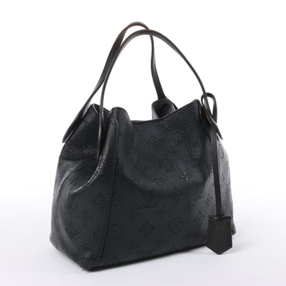 Louis Vuitton Hina Monogram Mahina Leather Shoulder Bag in Black M54350