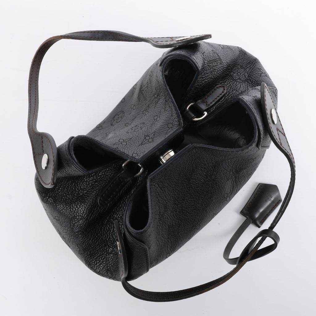 Louis Vuitton Hina Monogram Mahina Leather Shoulder Bag in Black M54350