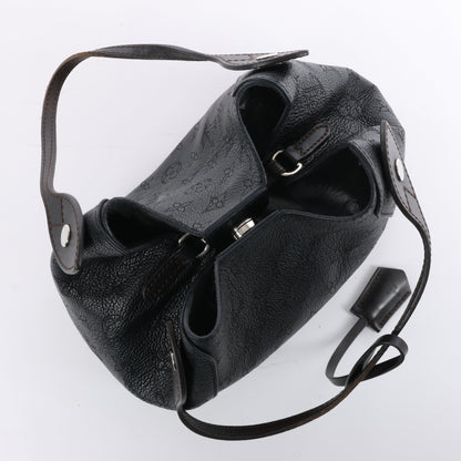 Louis Vuitton Hina Monogram Mahina Leather Shoulder Bag in Black M54350