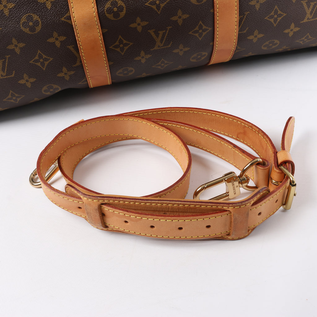 Louis Vuitton Keepall Bandoulière 55 Monogram Canvas Travel Bag in Brown M41414