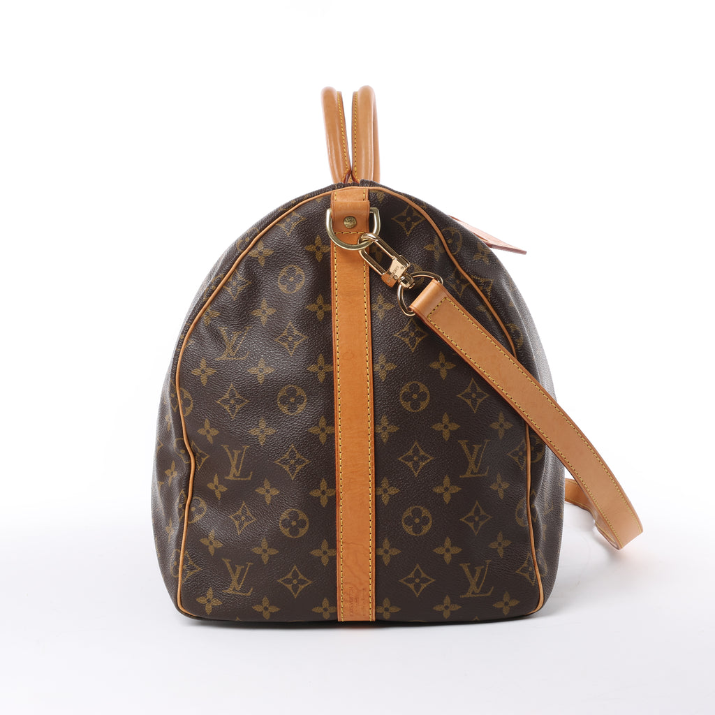 Louis Vuitton Keepall Bandoulière 55 Monogram Canvas Travel Bag in Brown M41414
