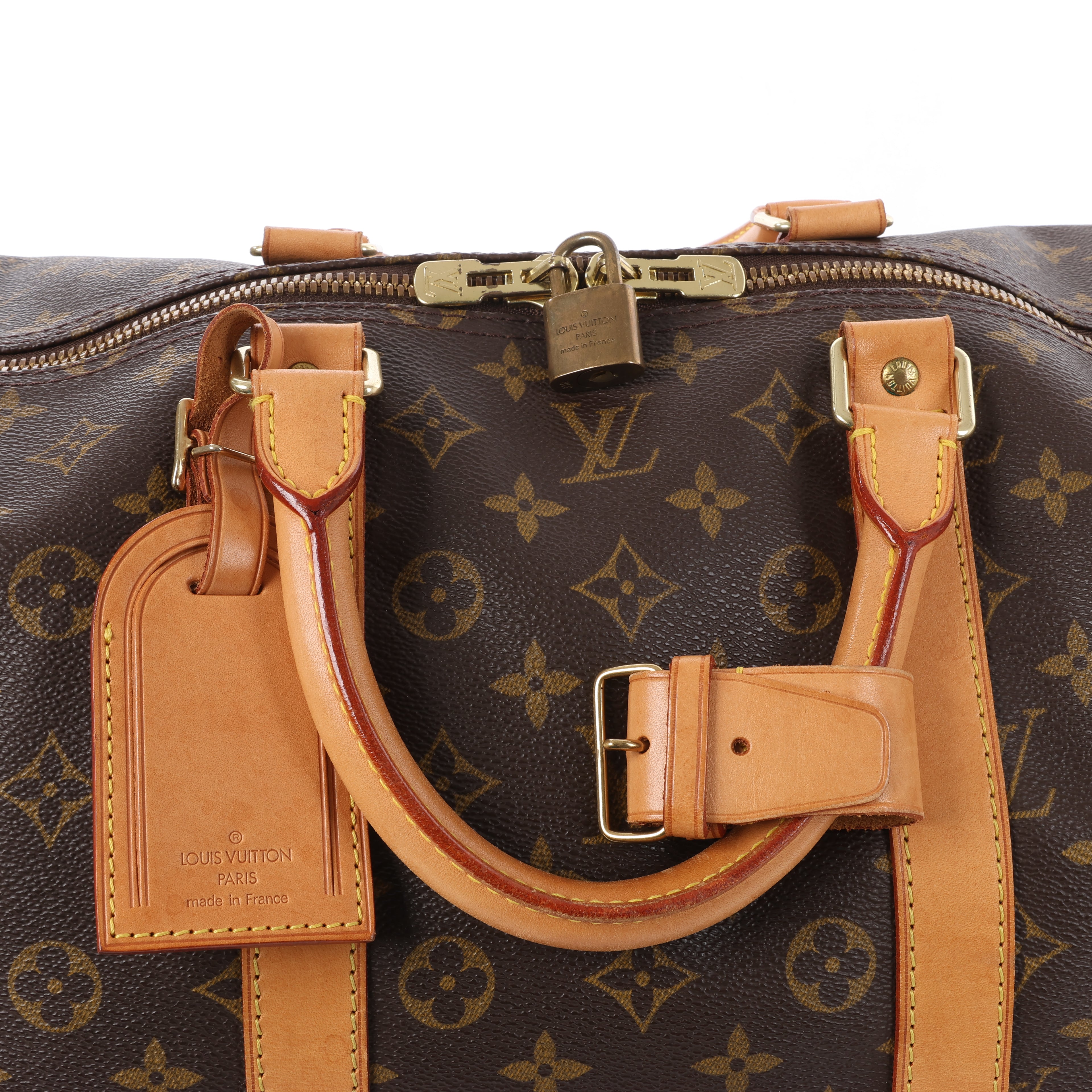 Louis Vuitton Keepall Bandoulière 55 Monogram Canvas Travel Bag in Brown M41414