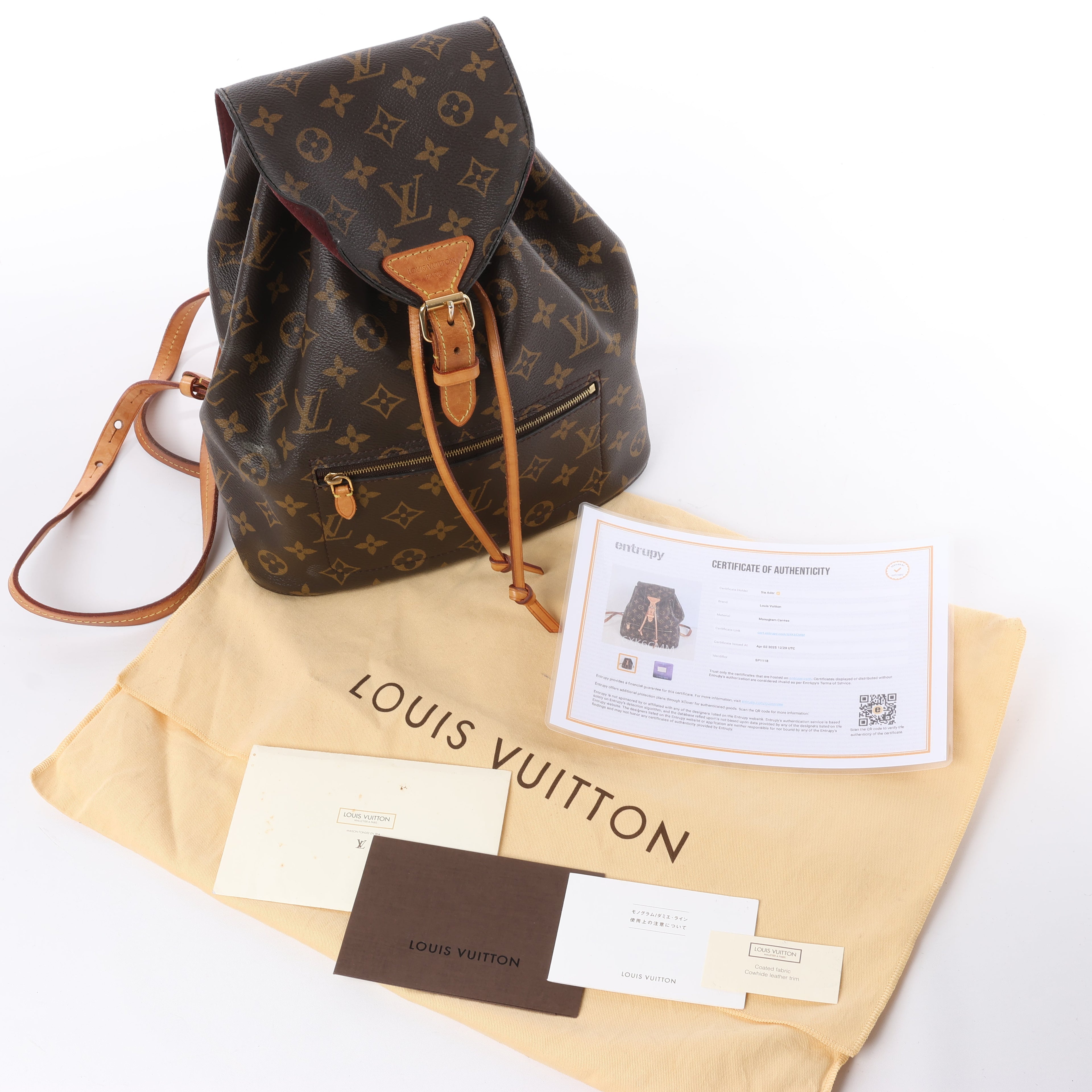Louis Vuitton Monsley Monogram Canvas Backpack in Brown M43431