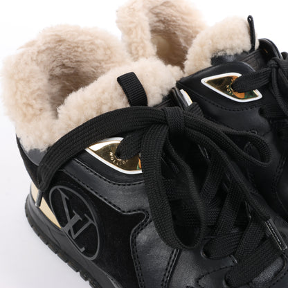 Baskets Louis Vuitton Runaway 22 ans en cuir et daim noir et marron, taille 38 EU.