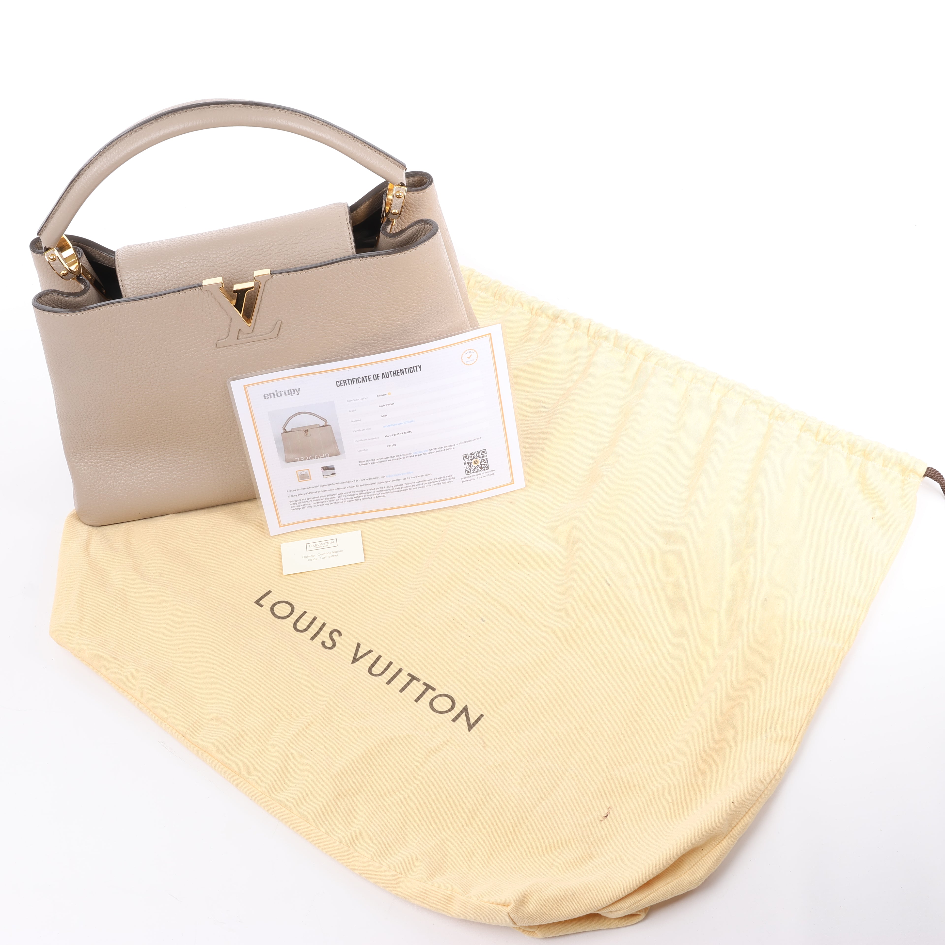 Louis Vuitton Parnassea Capucines MM Handbag in Beige M94428