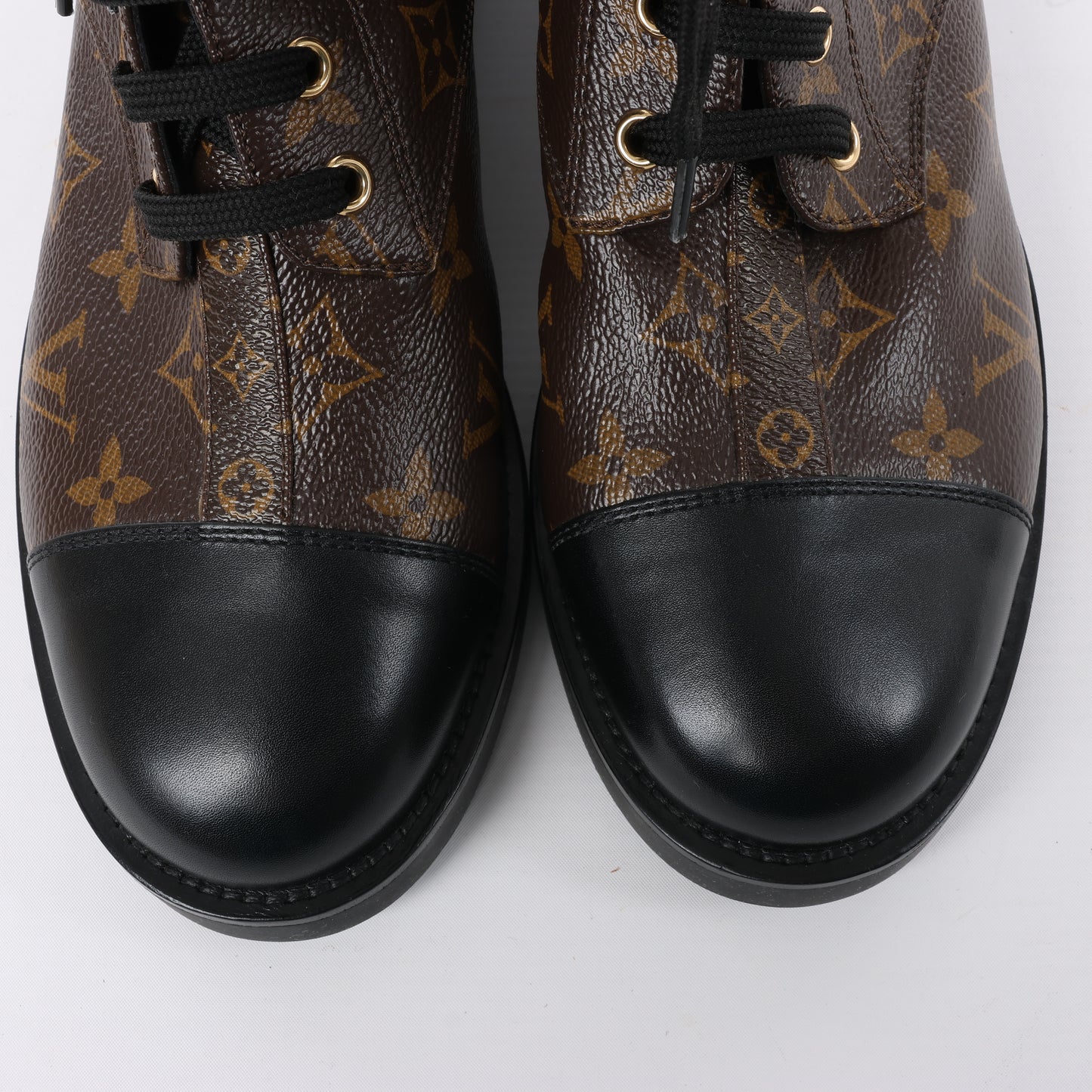 Louis Vuitton Wonderland Line 21 years Canvas & Leather Ankle Boots in Black × Brown NL0271, Size 40 EU
