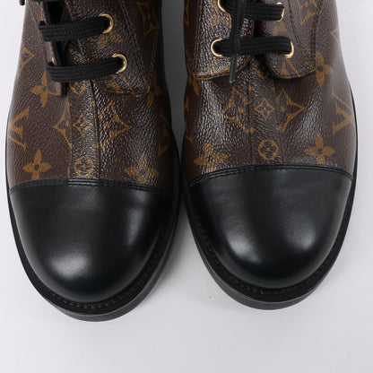 Louis Vuitton Wonderland Line 21 years Canvas & Leather Ankle Boots in Black × Brown NL0271, Size 40 EU