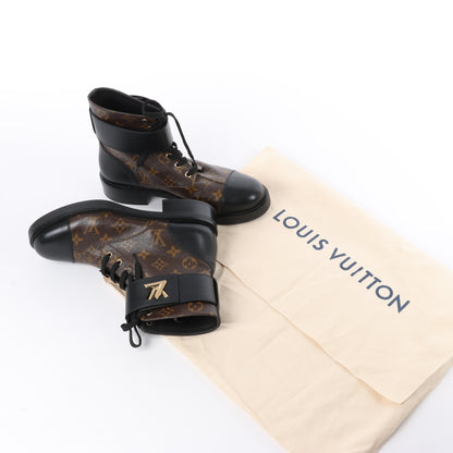 Louis Vuitton Wonderland Line 21 years Canvas & Leather Ankle Boots in Black × Brown NL0271, Size 40 EU