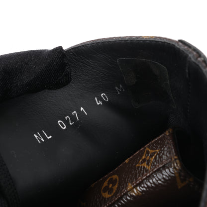 Louis Vuitton Wonderland Line 21 years Canvas & Leather Ankle Boots in Black × Brown NL0271, Size 40 EU