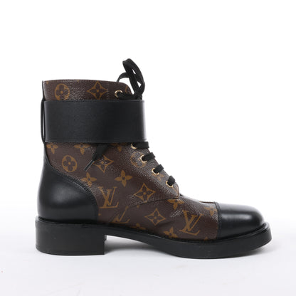 Louis Vuitton Wonderland Line 21 years Canvas & Leather Ankle Boots in Black × Brown NL0271, Size 40 EU
