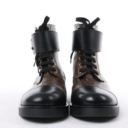 Louis Vuitton Wonderland Line 21 years Canvas & Leather Ankle Boots in Black × Brown NL0271, Size 40 EU