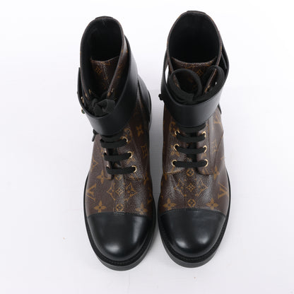 Louis Vuitton Wonderland Line 21 years Canvas & Leather Ankle Boots in Black × Brown NL0271, Size 40 EU