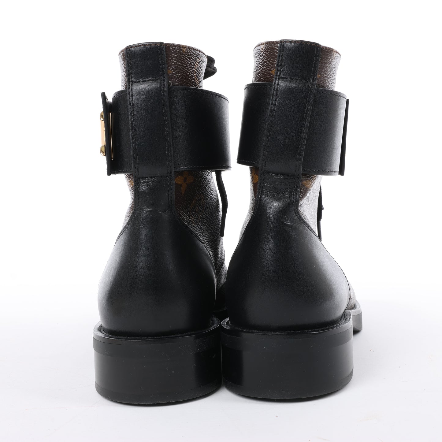 Louis Vuitton Wonderland Line 21 years Canvas & Leather Ankle Boots in Black × Brown NL0271, Size 40 EU