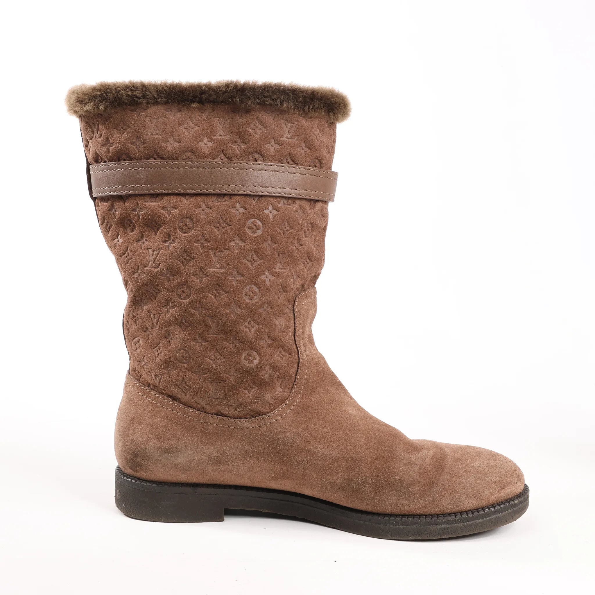 Louis Vuitton 11 years Suede Boots in Brown, Size 40 EU