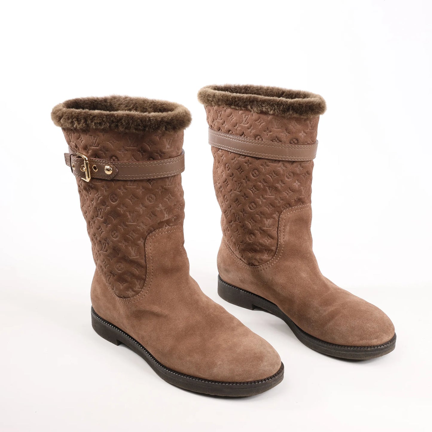 Louis Vuitton 11 years Suede Boots in Brown, Size 40 EU