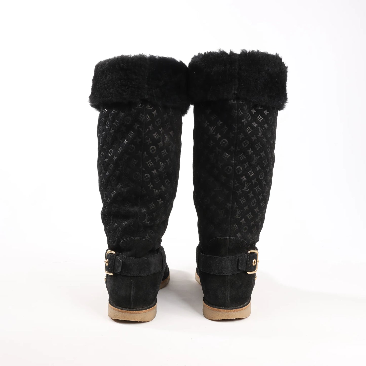 Louis Vuitton 12 years Suede Boots in Black, Size 40.5 EU