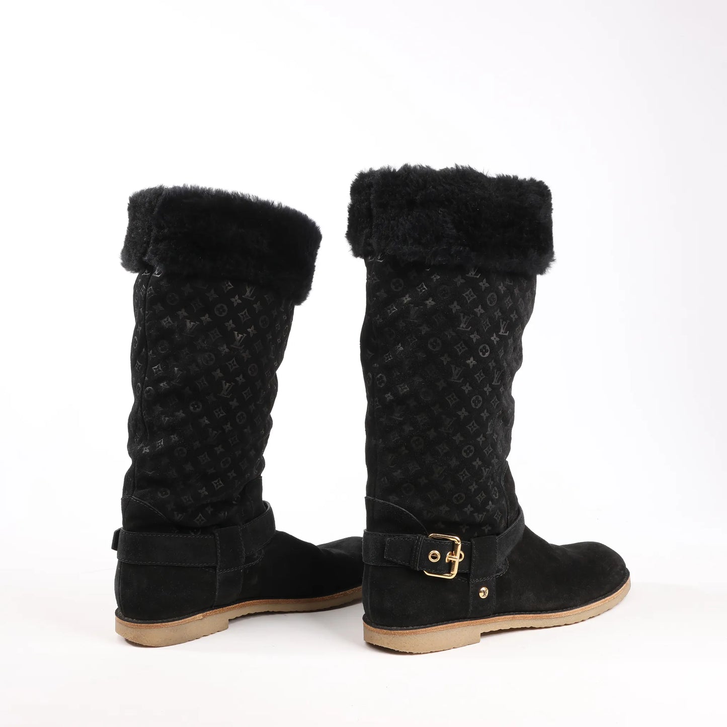 Louis Vuitton 12 years Suede Boots in Black, Size 40.5 EU