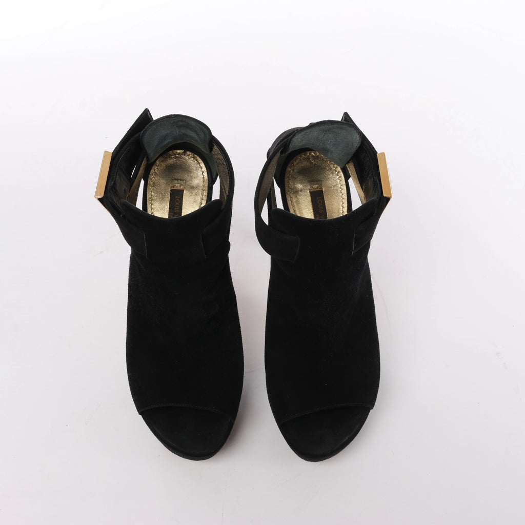Louis Vuitton 13 years Suede Heels in Black TC0173, Size EU 36.5