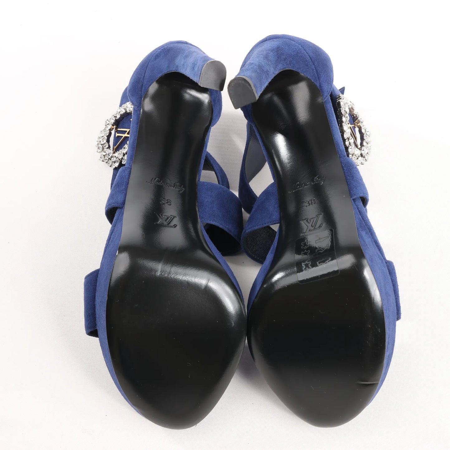Louis Vuitton 19-year Suede Heels in Navy Blue, Size 38 EU