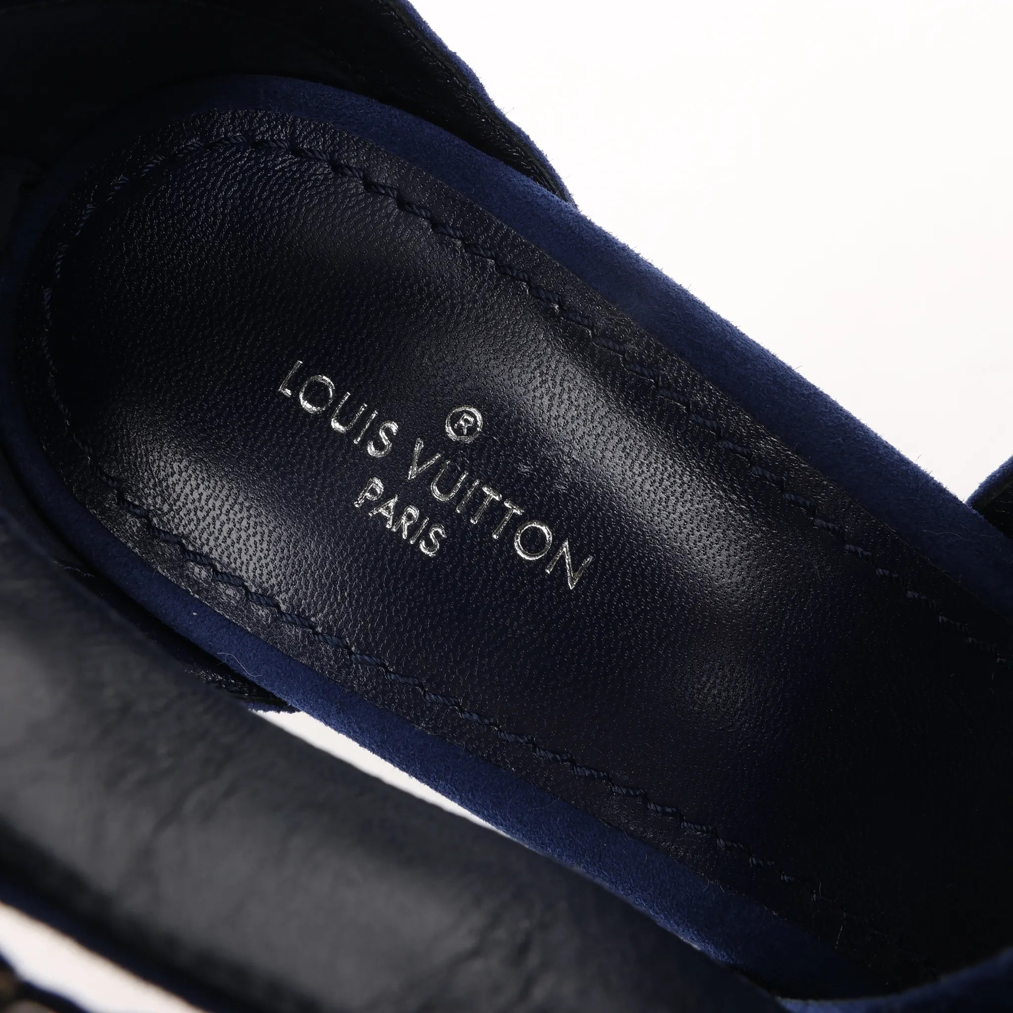 Louis Vuitton 19-year Suede Heels in Navy Blue, Size 38 EU