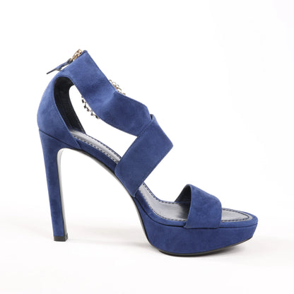 Louis Vuitton 19-year Suede Heels in Navy Blue, Size 38 EU