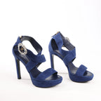 Louis Vuitton 19-year Suede Heels in Navy Blue, Size 38 EU