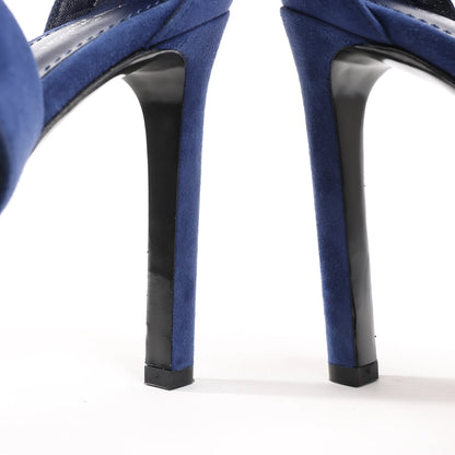 Louis Vuitton 19-year Suede Heels in Navy Blue, Size 38 EU