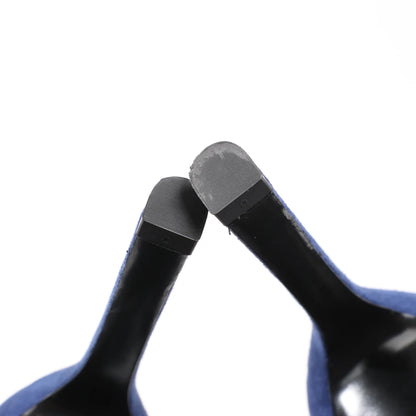 Louis Vuitton 19-year Suede Heels in Navy Blue, Size 38 EU