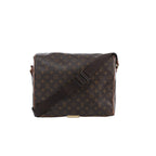 Louis Vuitton Abbesses messenger crossbody bag in brown Monogram canvas with front flap, adjustable dark brown shoulder strap and gold-tone hardware.