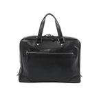 Louis Vuitton Alexander black Taiga leather briefcase with dual top handles, front zip pocket, and silver-tone hardware on white background