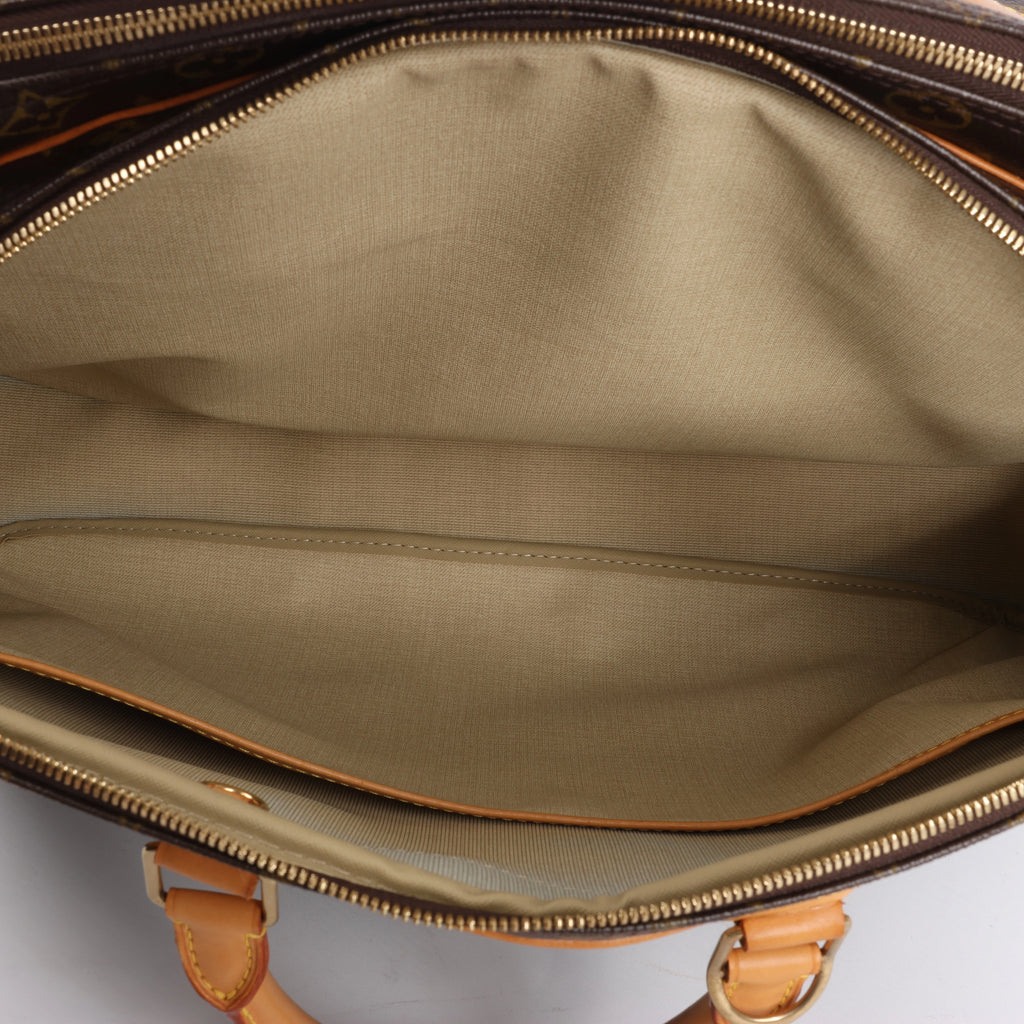 Bolso de viaje Louis Vuitton Alize Monogram Canvas con dos bolsillos en marrón M41399