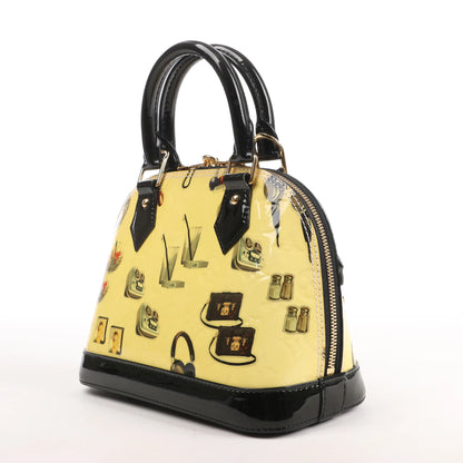 Louis Vuitton Alma BB Vernis Nicolas Squiere Handbag in Yellow x Black M50419