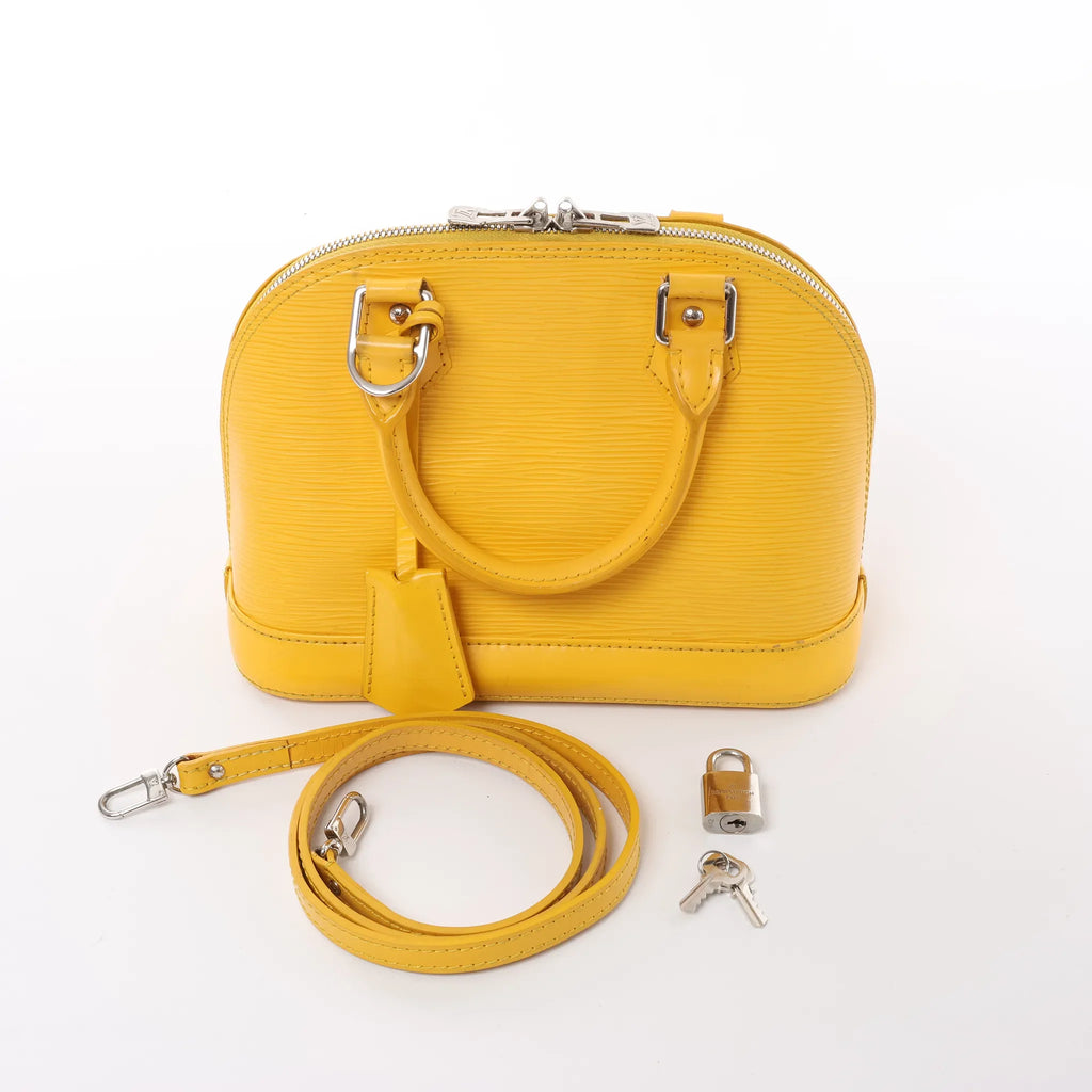 Louis Vuitton Alma BB Epi Leather 2Way Handbag in Yellow M40866