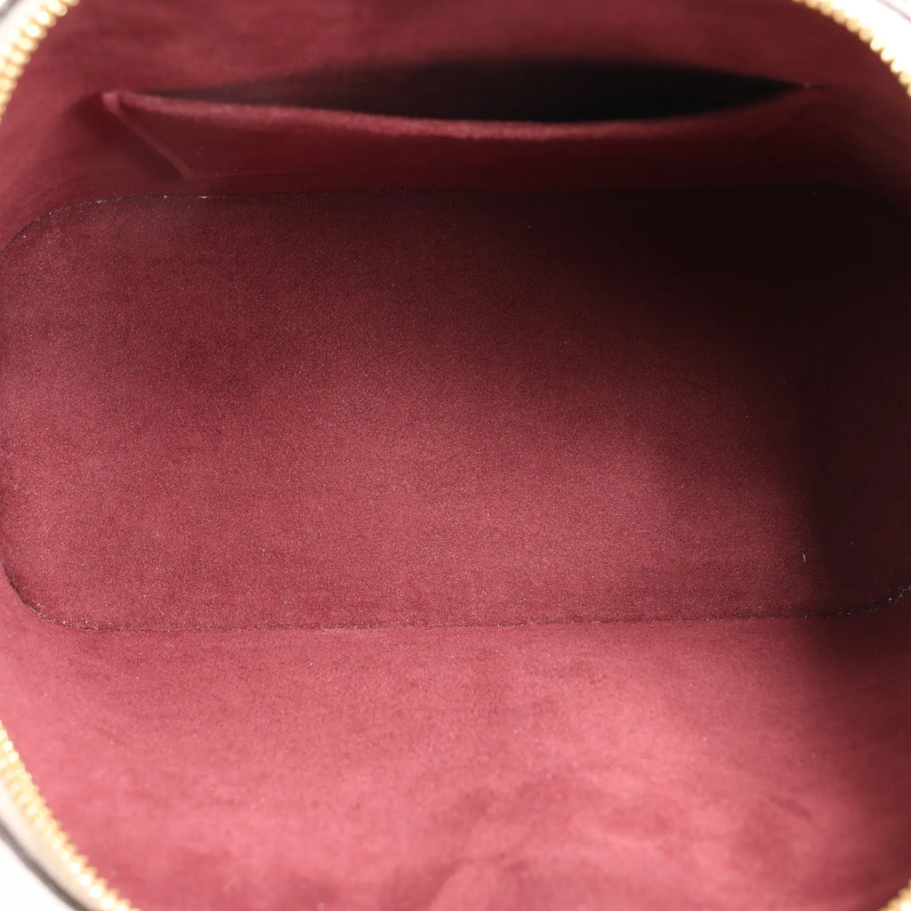 Louis Vuitton Alma BB Epi Leather 2Way Handbag in White x Burgundy M53589