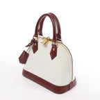 Louis Vuitton Alma BB Epi Leather 2Way Handbag in White x Burgundy M53589