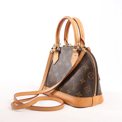 Louis Vuitton Alma BB Monogram Canvas 2Way Handbag in Brown M53152